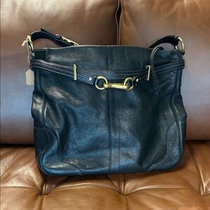 Black Coach Leather Shoulder Bag